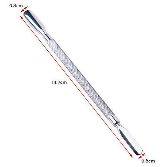 Dual-Ended Steel Nail Cuticle Pusher - Large & Small Heads