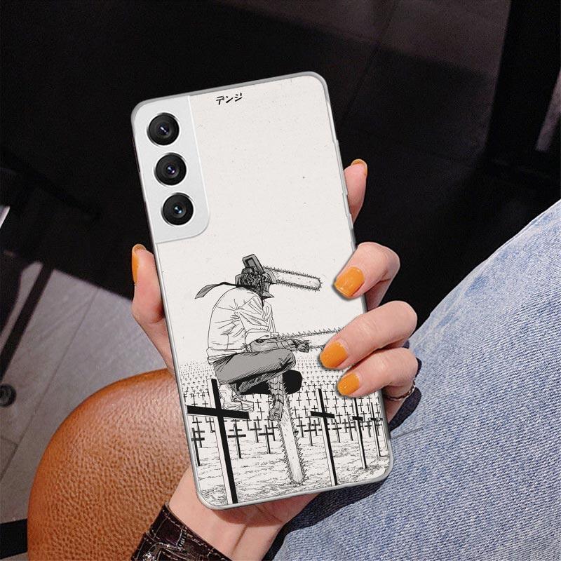 Anime Chainsaw Phone Case For Samsung Galaxy S24 S25 Edge S26 Ultra S23 S22 S21 Plus S20 FE + Personalized Print Cover Galaxy S2