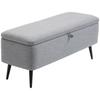 Bench, Storage Bench, Upholstered Bench, Linen Look, up to 150kg, 101x38.5x44.5 cm, Grey
