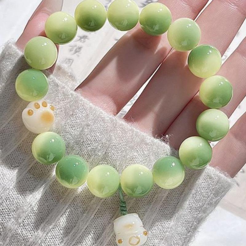 Cartoon Resin Cat Claw Lucky Cat Bracelet For Women Chinese Style Small Cute Ethnic Jewelry Couple Student Birthday Gift