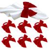 Velvet Red Christmas Bow Napkin Ring Holder