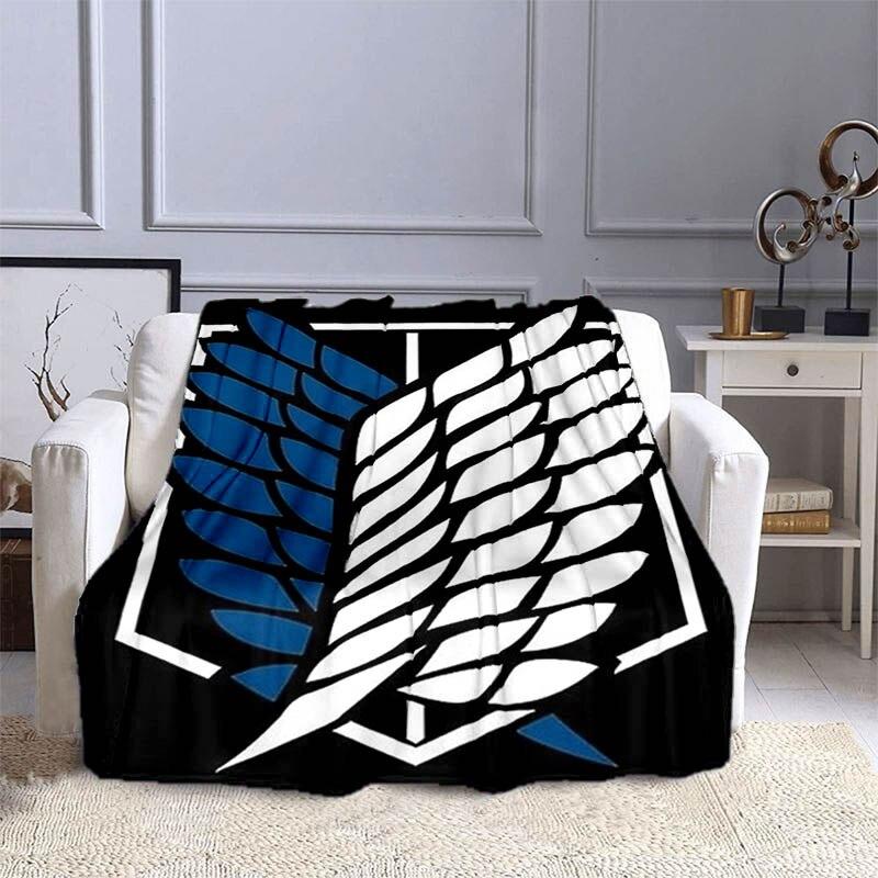 Attack On Titan Wings of Liberty Anime Blanket Soft Cozy Blanket Flannel Blanket Kids Blanket Home Travel Blanket Gift