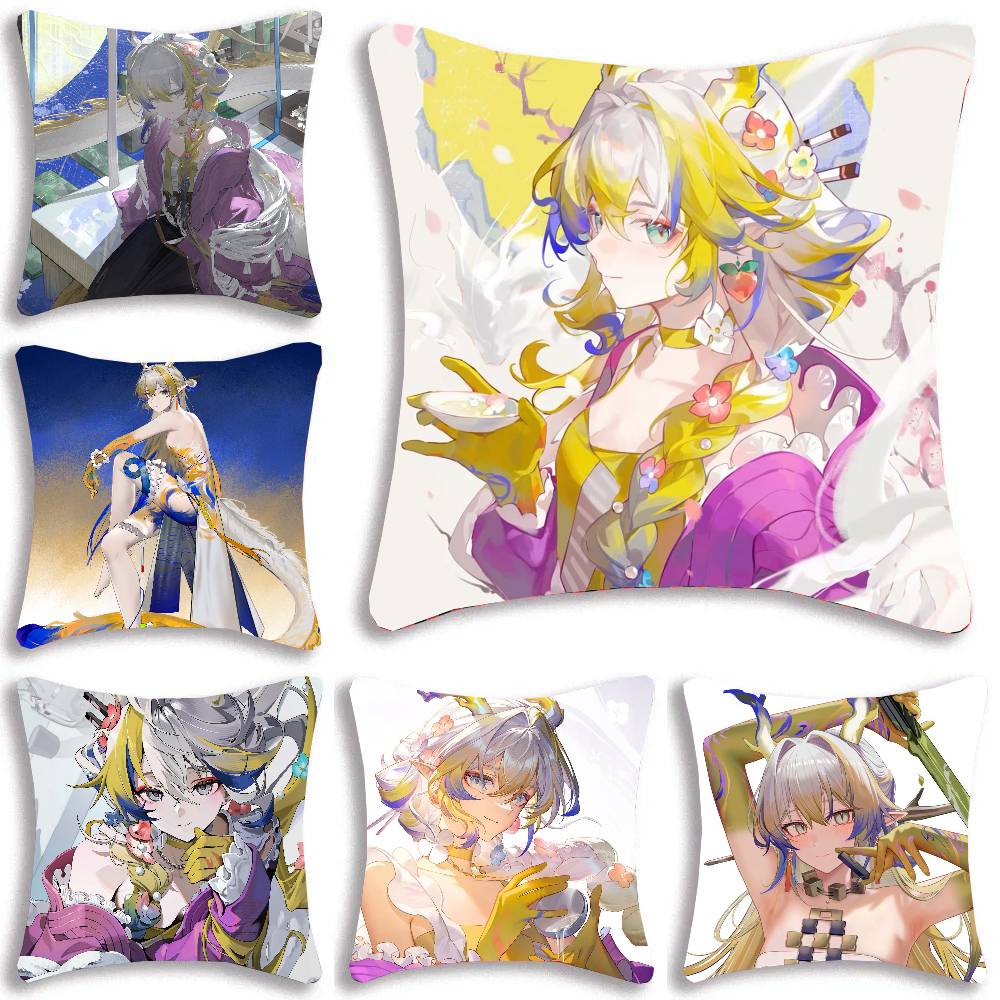 Shu Animerad Spel A-Arknights Kuddfodral Soffkuddeöverdrag Rum Heminredning