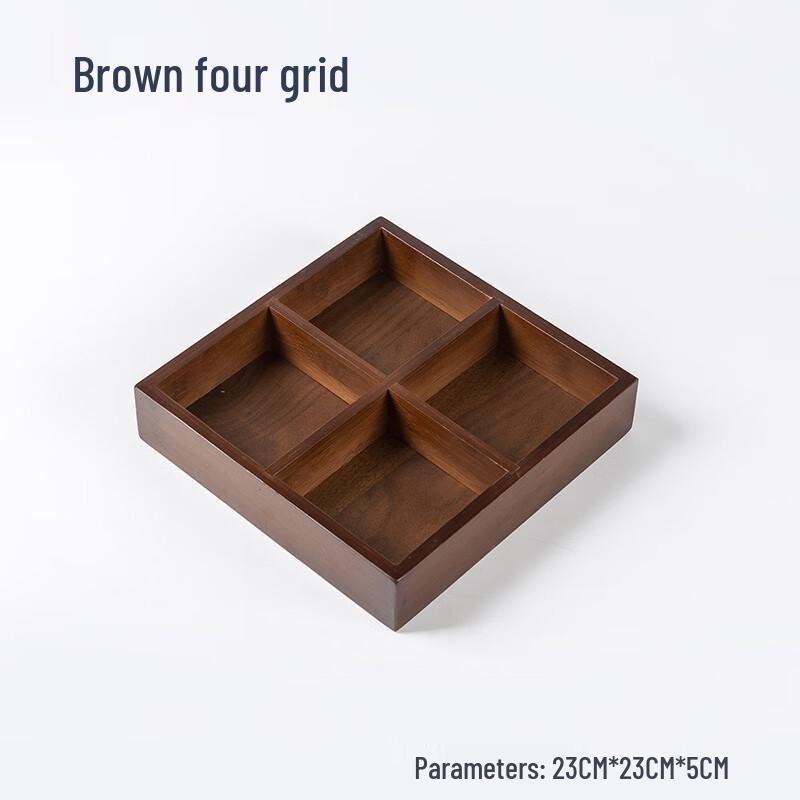 MOLUONA Walnut Wood Sectioned Snack Serving Tray Set