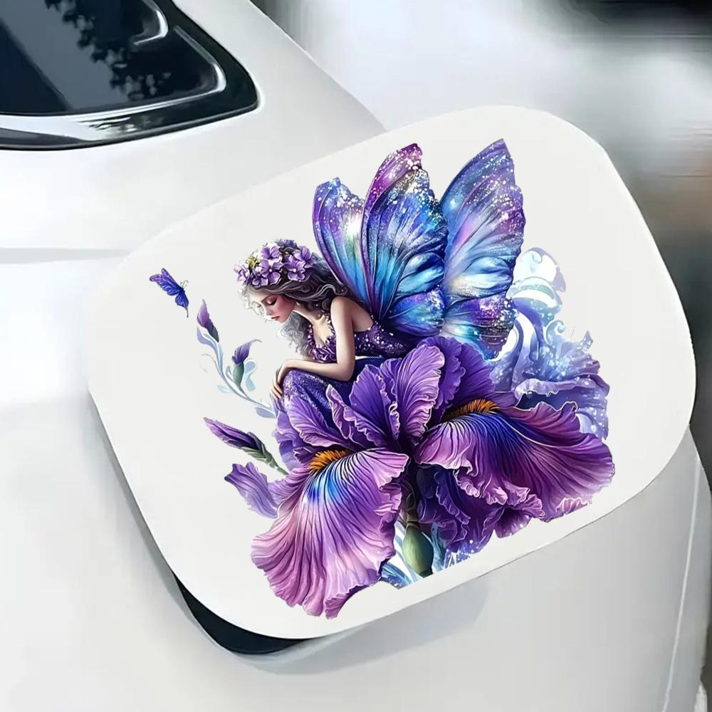 QT2463#15cm Dreamy Purple Realm High-Quality Stickers of The Princess And Flowers Car Sticker for Laptop, Truck,Motorcycle, Window
