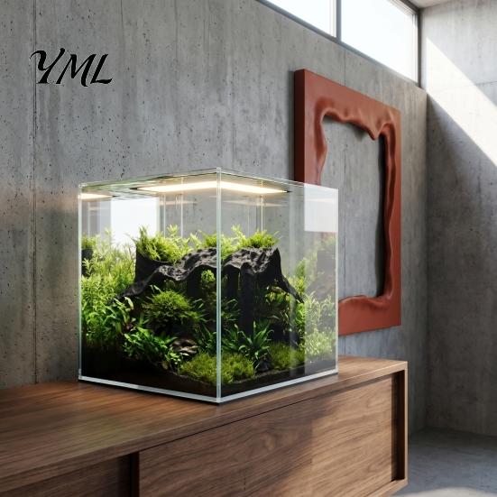 Shrimp Shelter Aquarium Corner Hideout, under Gravel Betta Fish Cave Tunnel, Breeding Stone-Look Hideout Viewing Tunnel for Tank Small Hideaway