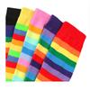 Rainbow Striped Long Tube Socks Over-the-Knee Socks Women Festival Party Costume Accessories Performance Dance Colorful Striped Socks Wholesale