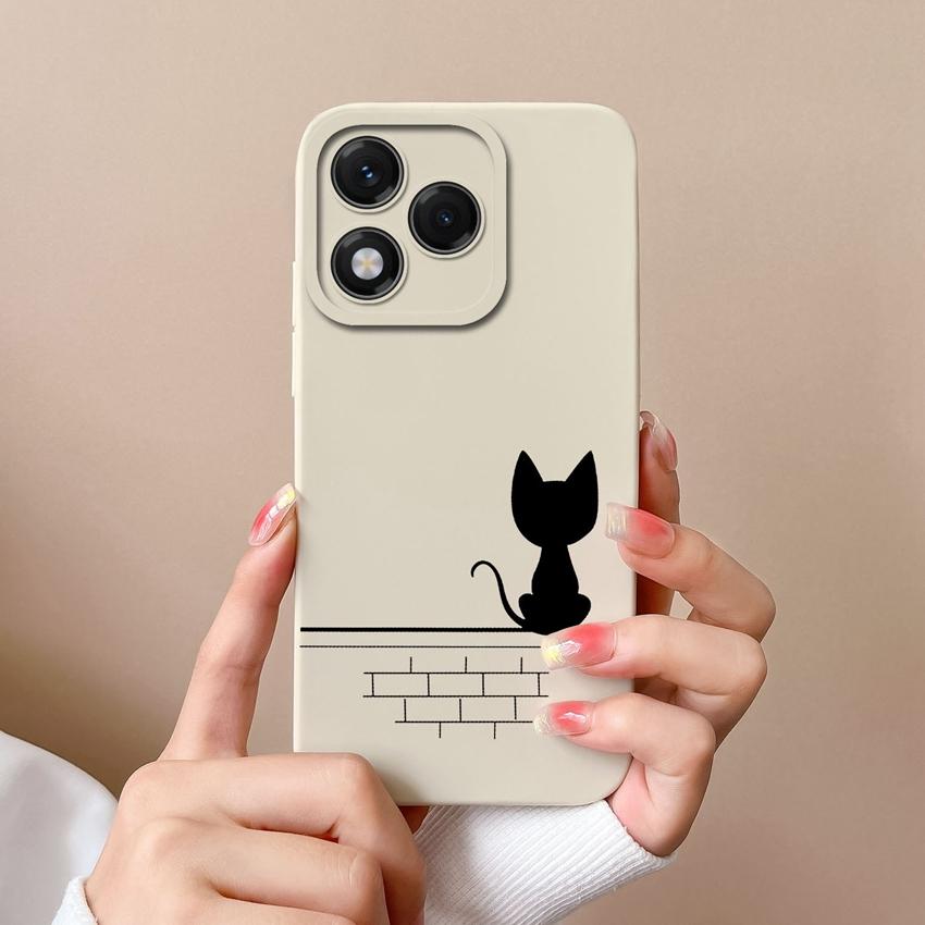 Für Huawei Honor X6b 400 Lite X9c X7c X60 X5b X8 X8c Schöne Katze Eule Muster Quadrat Weiche Flüssigkeit Silikon Anti Fingerprint Shell Für Huawei Stoßstange Abdeckung