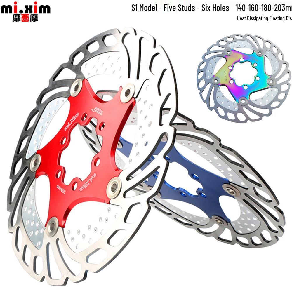 Mountain Bike Cooling Floating Disc Brake Rotor & Pads 140-203mm