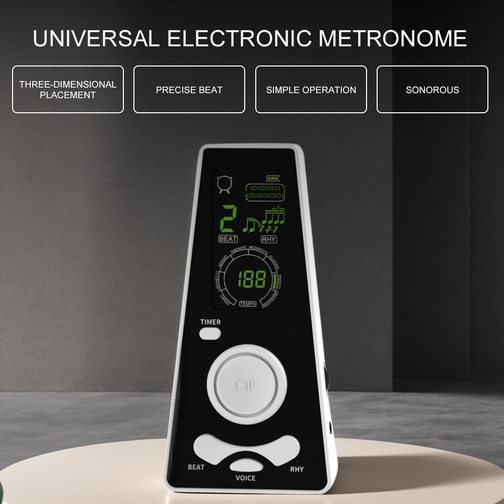 Digital Metronome Volume & Beat Speed Adjustable Electronic Metronome with Timer for Musicians Piano Guitar Violin Instrument