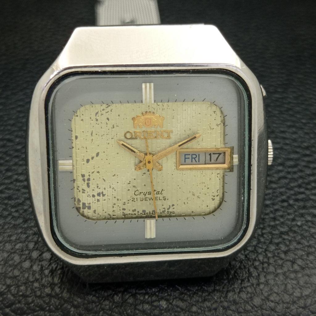 USED VINTAGE ORIENT AUTOMATIC 48741 JAPAN MENS ORIGINAL DIAL WATCH A436626-2 R123a-a436626