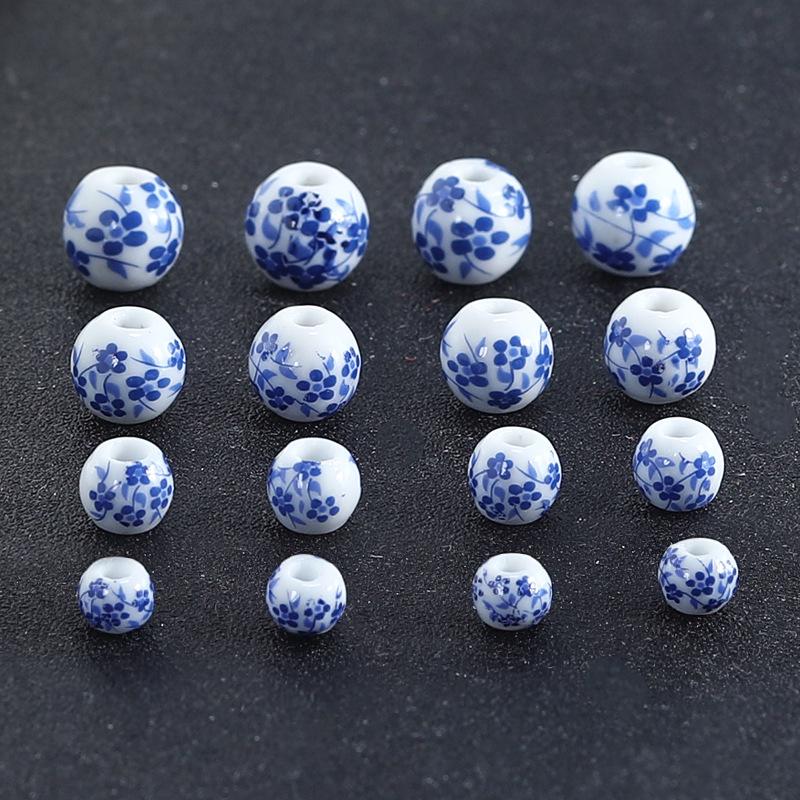 

Крупнодырочные сине-белые фарфоровые бусины для изготовления украшений своими руками и аксессуаров ручной работы 12mm diameter approx 4.0mm