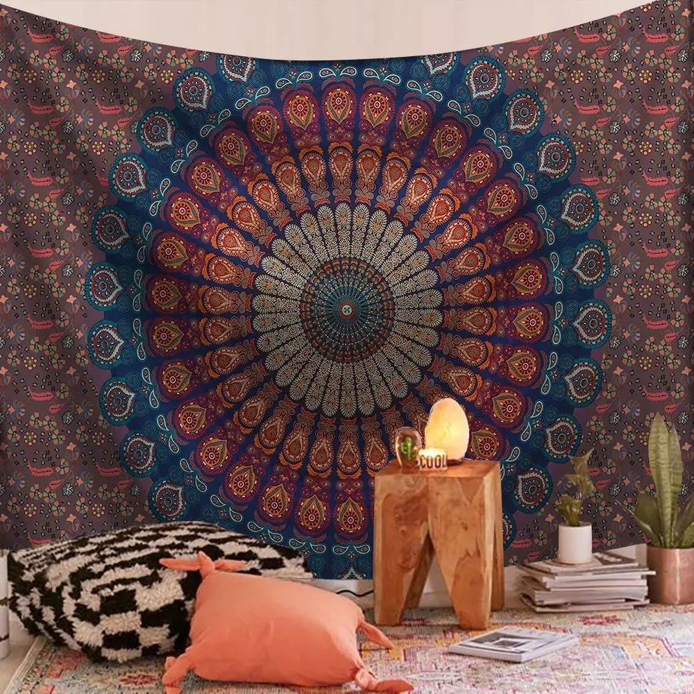 VIKAMA Vintage Ethnic Style Tapestry Elegant Printing Bohemian Style Bedroom And Living Room Decorative Tapestry