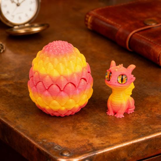 3D Printed Dragon Egg Figurine Mini Dragon Egg Statue Miniature Dragon Egg with Dragon Inside Desktop Decoration Ornament