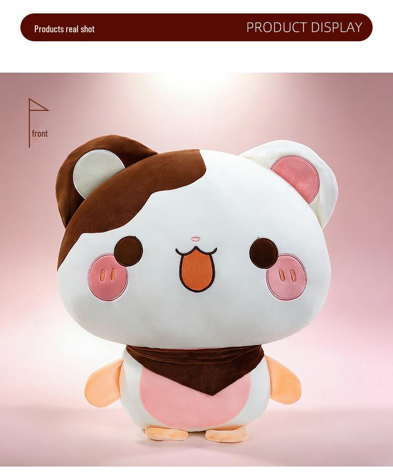 Cross-border Plush Mouse Ball Cushion with Double Color Scarf