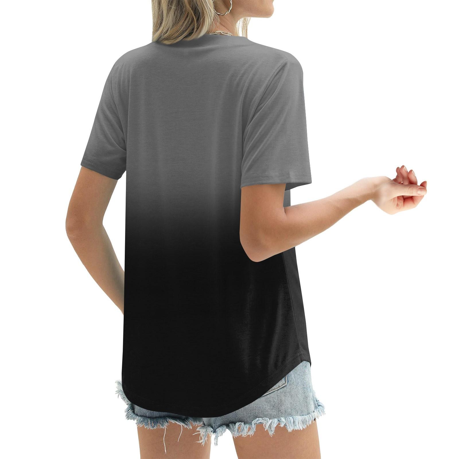 Женские летние топы с короткими рукавами и V-образным вырезом — фото 6