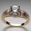 Elegant Inlaid Shiny Synthetic Zirconia Golden Plated Classic Wedding Ring for Women Fashion Vintage Banquet Jewelry Accessories
