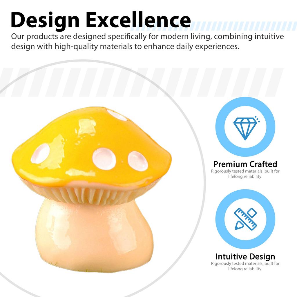 Miniature Resin Mushroom Figurine Decorative Mini Sculpture for Home Garden Yard Lawn Decoration Landscape Accessories Gift