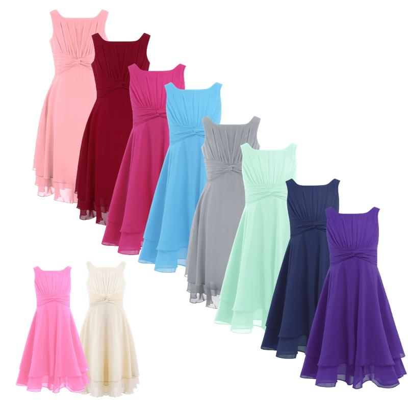 

Дитяча шифонова сукня із зав’язаною талією для дівчаток Весільна сукня для дівчинки з квітами Дитячий вечірній костюм 5-6 Years небо синє кольору