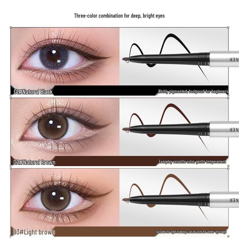 Mingxi Zhi Waterproof Long-lasting Gel Eyeliner Pencil for Women, Smudge-proof and Sweat-resistant, Ideal for Under-eye Highlight.