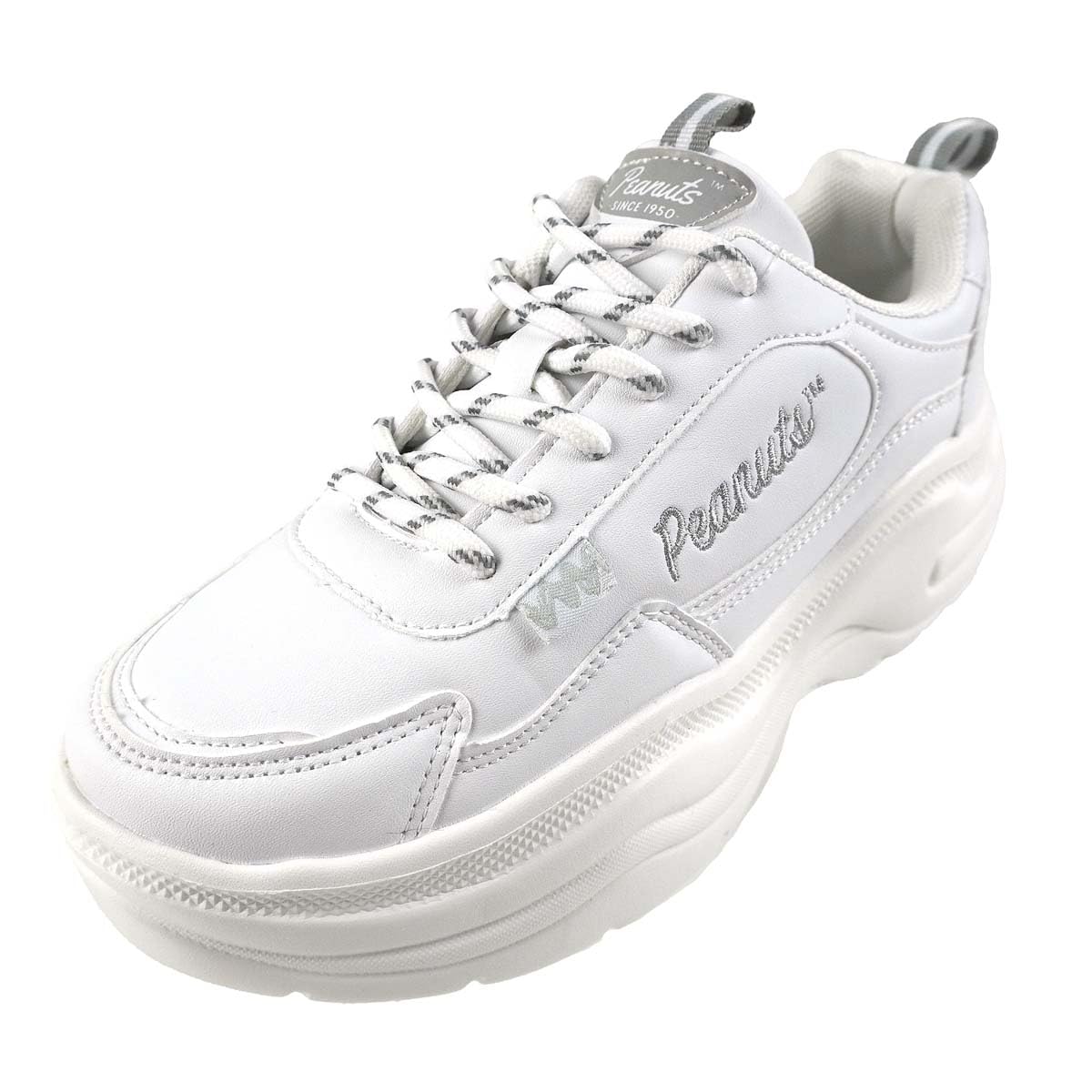

Thick Sole Sneakers Snoopy Stylish Casual Shoes Simple cm [Peanuts] Lace-up Women s PN8271-02 23.5