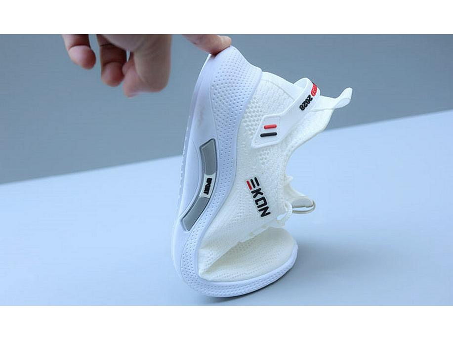 2025 Men's Breathable Trendy Mesh Running Sneakers - Versatile Soft Sole Casual White Shoes