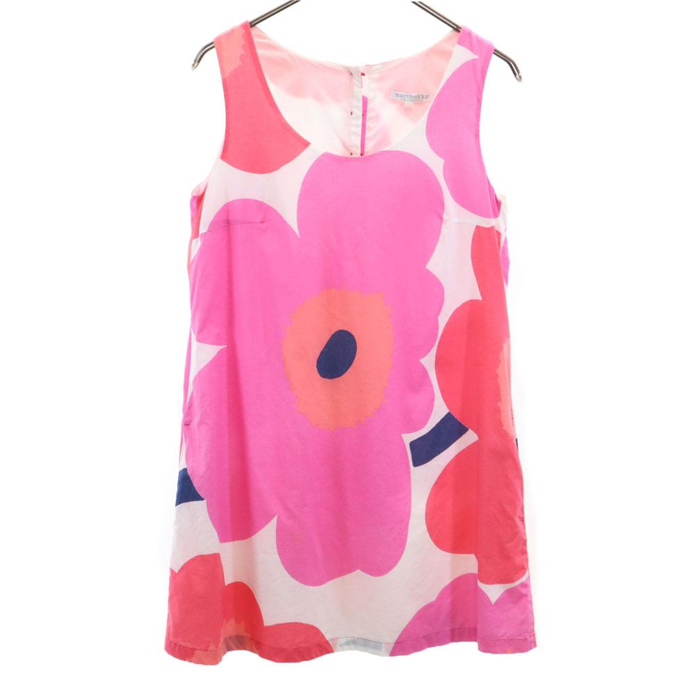 

marimekko Floral No sleeve mini dress 36 Pink Women Used