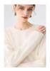 Lekasha Cashmere Goat Wool 7-Gauge Loose Pullover Sweater with Rolled Hem for Autumn and Winter