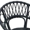 Dining Room Chair 2 Pcs Rattan and Iron Black 54 X 65 X 82 Cm