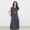Elva' Island Summer Casual Short-Sleeve Midi Dress