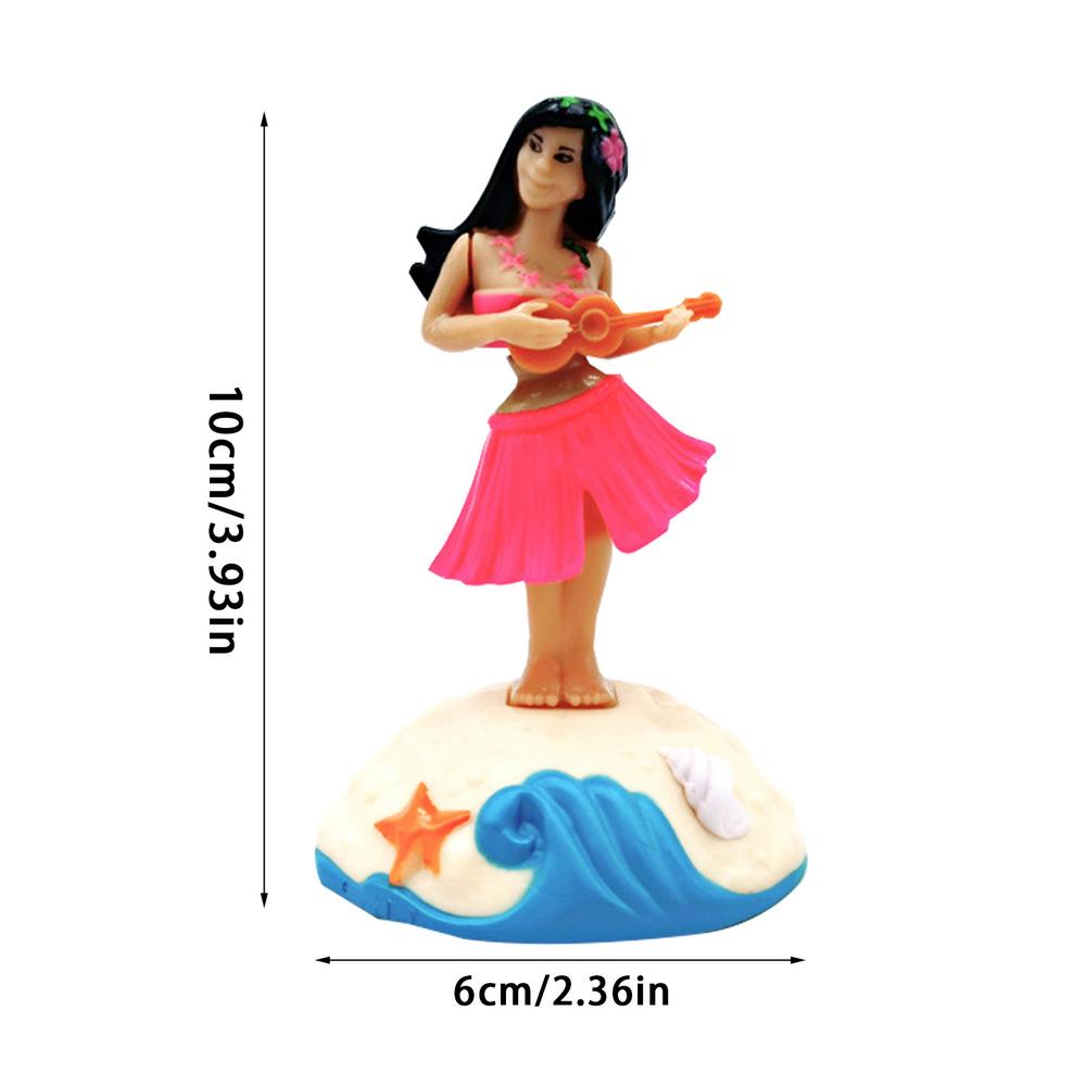 Cartoon Automotive Trim Tabletop Ornaments Hawaiian Girl Dashboard Doll Figurine For Car interior Home Office Desk Bedroom