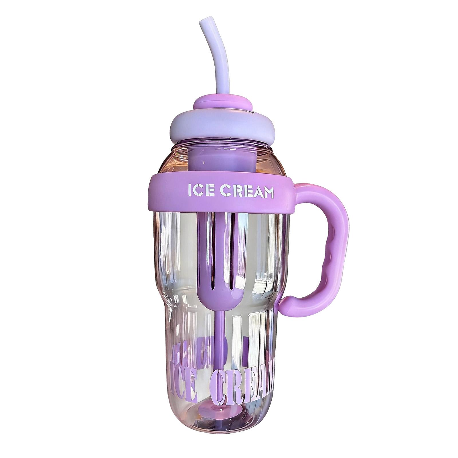 

Large Capacity Water Bottle, Gym Exercise Water Bottle, Water Bottle With Handle And Straw, Car-mounted Handle Cup One Size фіолетовий