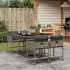 VidaXL Garden Dining Set 5 Pcs Grey Cushions Wicker 3278023