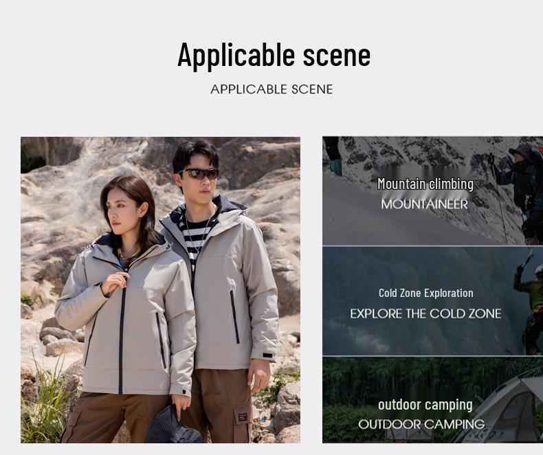 Unisex Waterproof Windbreaker: Breathable, Cotton-Padded, Team Style Workwear for Outdoor Warmth