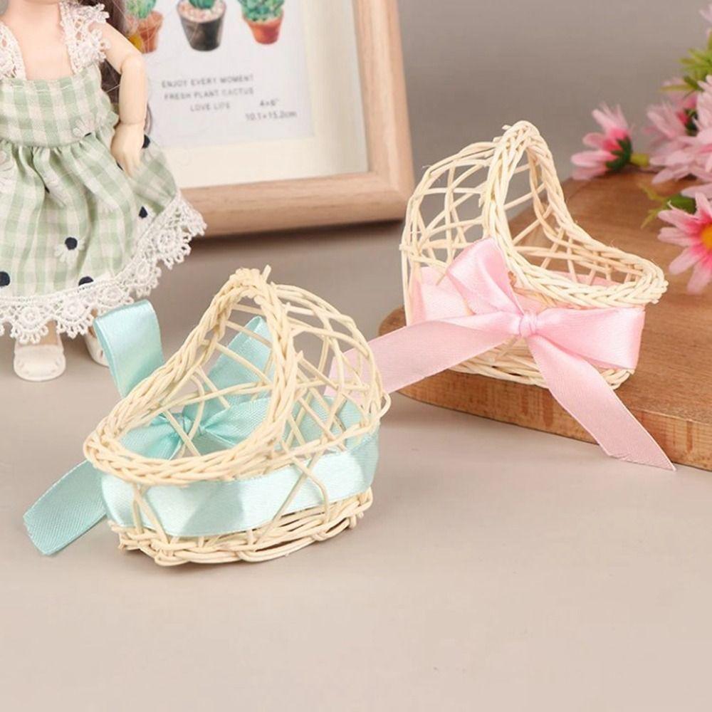 Decorate Accessory Dollhouse Miniature 1:12 Baby Cot Bedding Set Dollhouse Furniture Toys