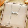 Elegant 18K Plated Titanium Steel Cross Necklace for Women - Light Luxury Clavicle Chain That Resists Fading