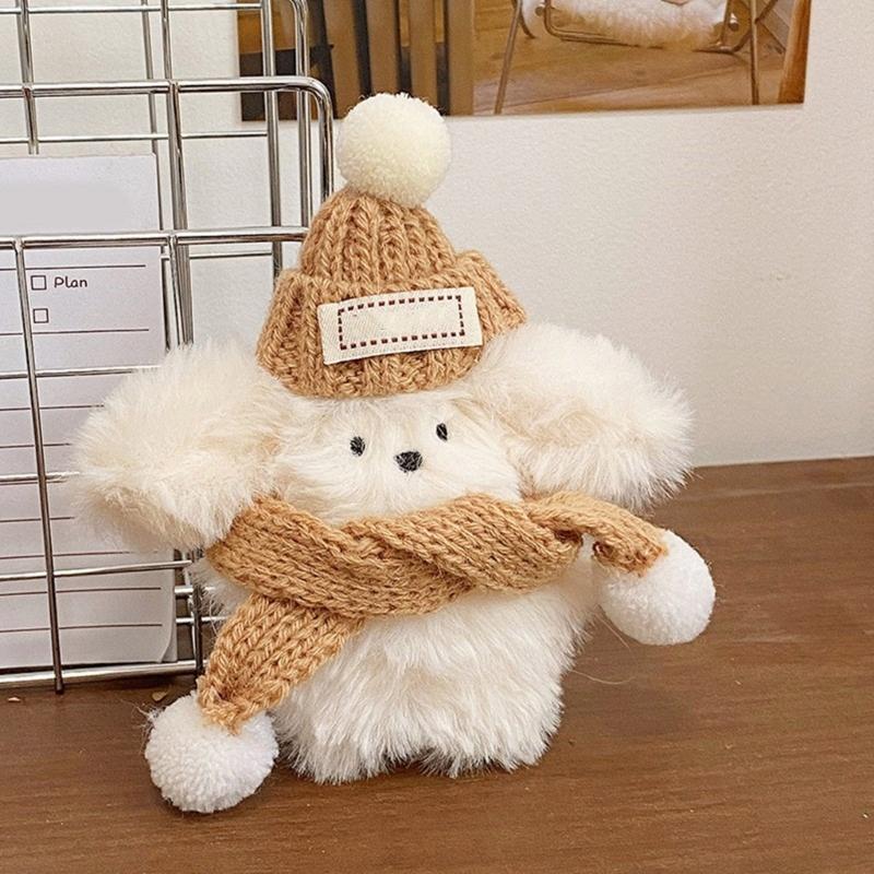 Plush Dog Keychain Cartoon Animal Pendant Keyring Fashionable Key Rings Jewelry Accessories for Backpacks and Phones