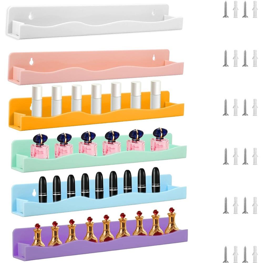 

6 Piece Colorful Acrylic Wall Mounted Nail Polish Rack Storage for Nail Polish Perfume and Small Skincare Products China Mainland