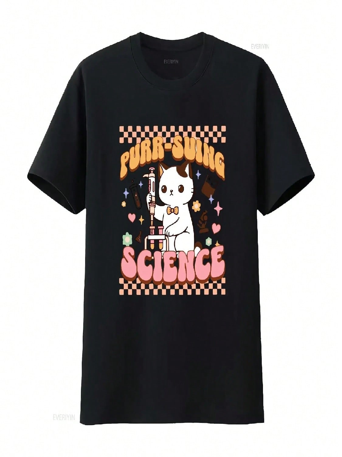 Funny Cat Science T Shirt Laboratory Scientist Chemistry Microbiology STEM PhD Graduation Lab Week Teacher S Vintage Washed S