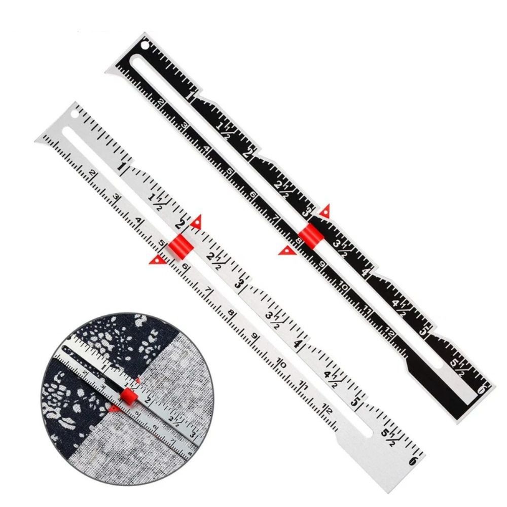 Aluminum Plastic Quilting Ruler Multifunctional Patchwork Tool Sewing Seam Ruler  Hemming Measuring