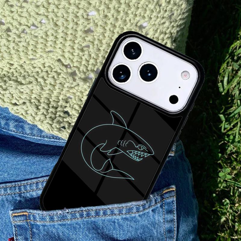 Love Shark soft Phone Case For iPhone 17 AIR 16 Pro Max 15 14 Pro 11 12 13 Shockproof Silicone Cover