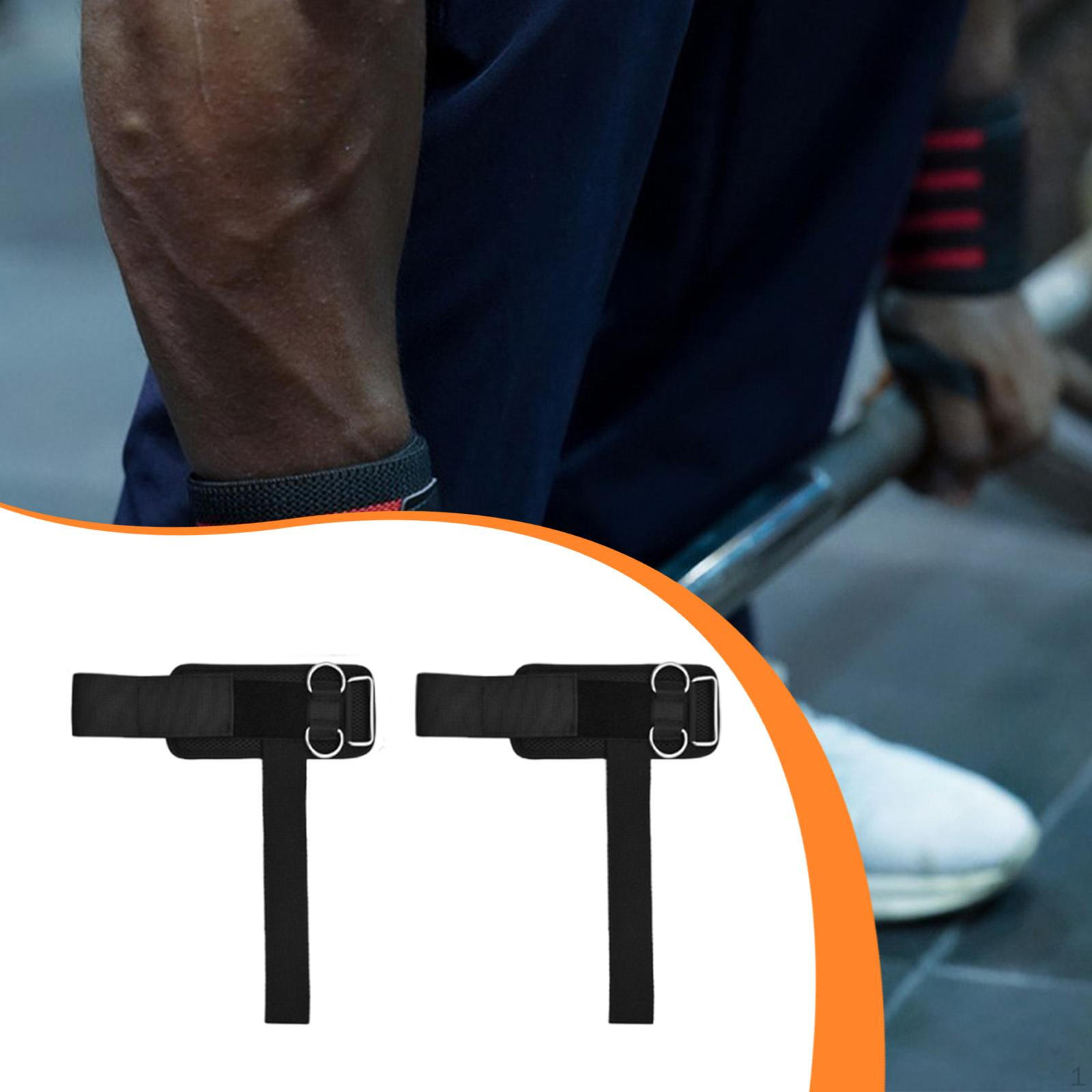 

1 Pair of Weightlifting Wrist Straps, Padded in Polyester, And Non-Slip, Suitable for Men Women. чёрный