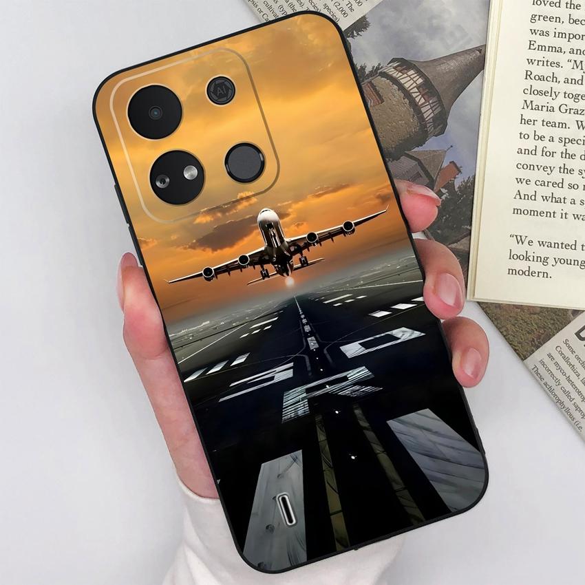 For Itel A04 A05s A16 A18 A23 A25 A26 A17 A33 A56 Phone Case Pretty Bow Pattern Fashion Shell Matte Silicone Anti Drop Protective Covers For Itel Capa