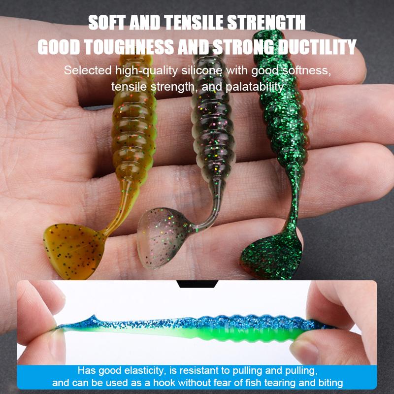 Wave Fish T-Tail Road Runner Soft Bait Spinnerbait Soft Worm Mini Root Fishing Reel Tail