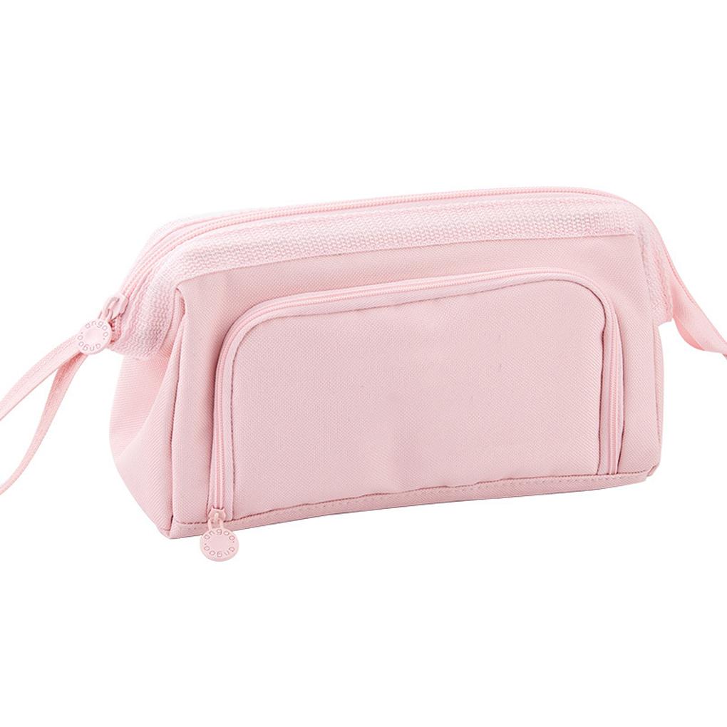 Pencil Bags Capacity Multifunctional Double-Layers Storage Box Solid Color Fabric School Supplies Children Teacher Women Men