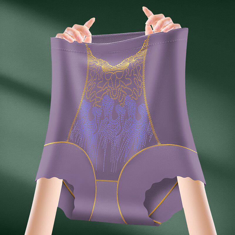 High Waist Embroidery Seamless Shaping Pants for Women - Breathable Abdomen Control Underwear