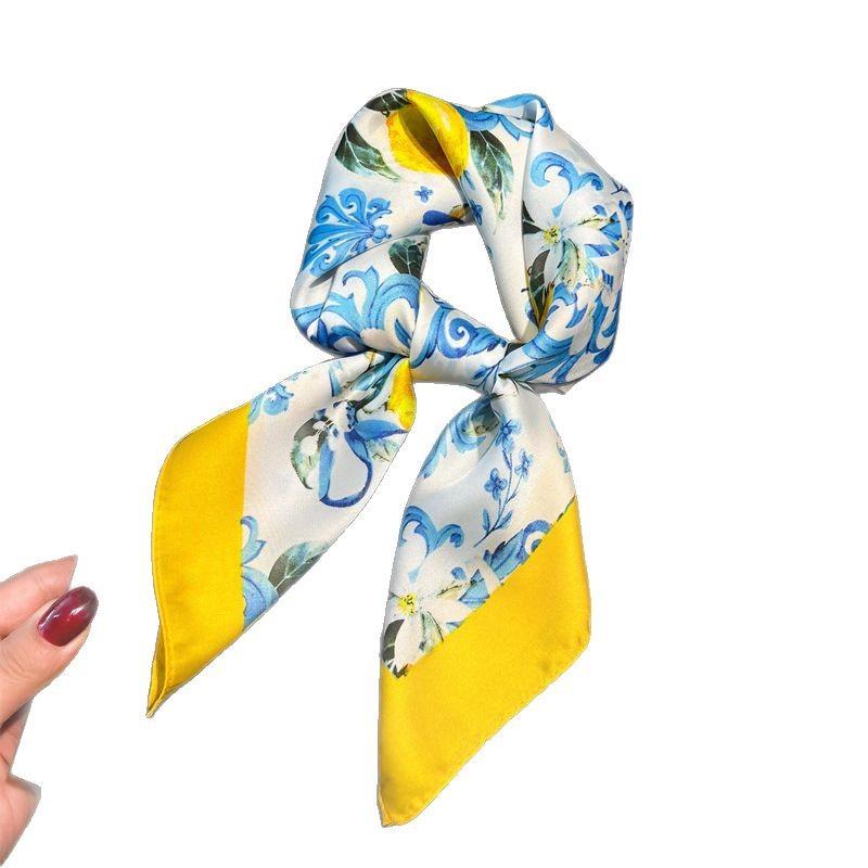 Small square scarf printed versatile imitation silk scarf professional parrot 71cm headscarf scarf scarf casual neck protection scarf