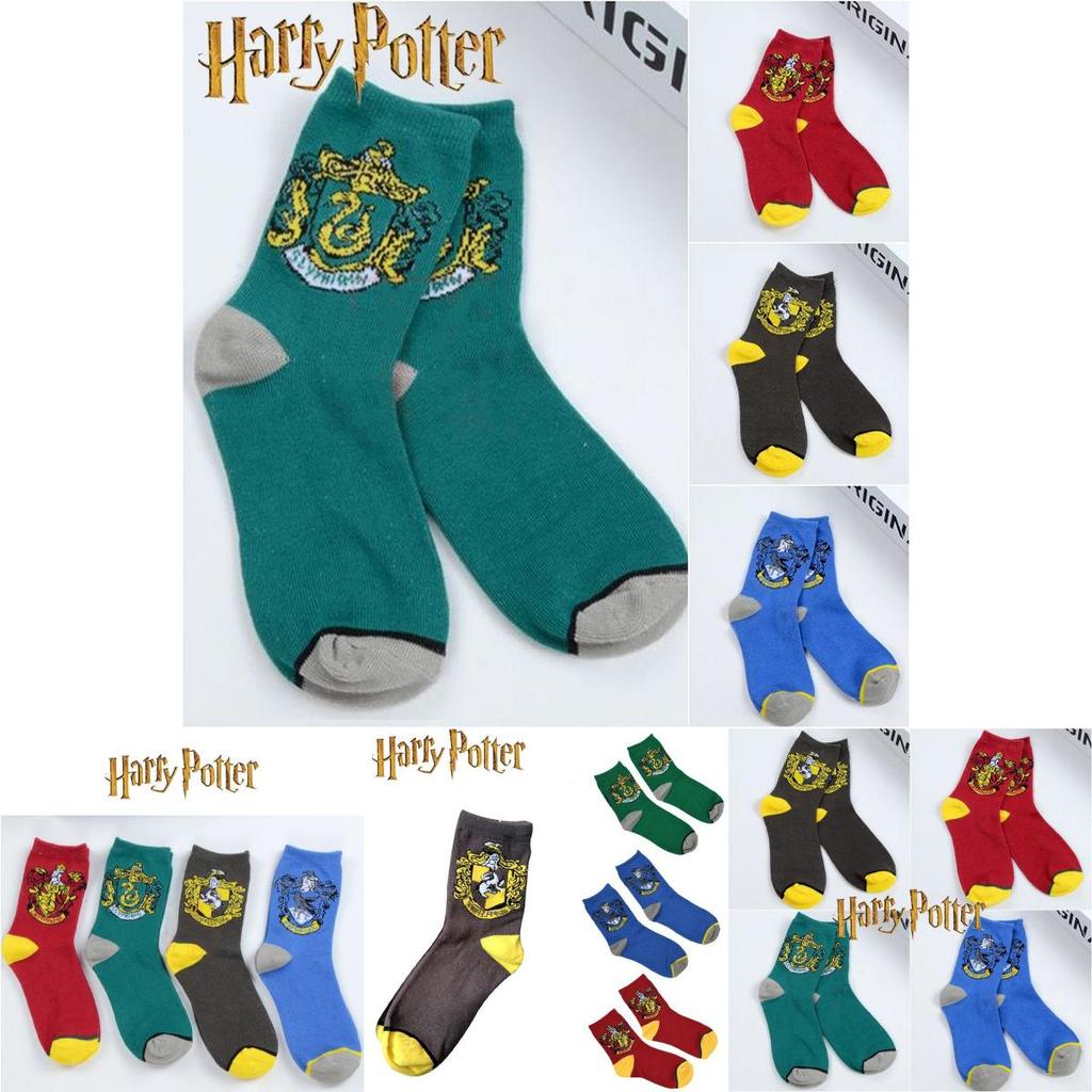 Meias Longas de Tricô de Algodão Harry Potter Unissex Estilosas Para Fãs de Slytherin Gryffindor