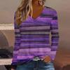 Women's autumn and winter fashion digital printed casual long sleeved T-shirt