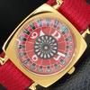 ART DECO VINTAGE HAND-WINDING SWISS MENS REFURBISHED RED DIAL WATCH A701101-5 R205b-a701101